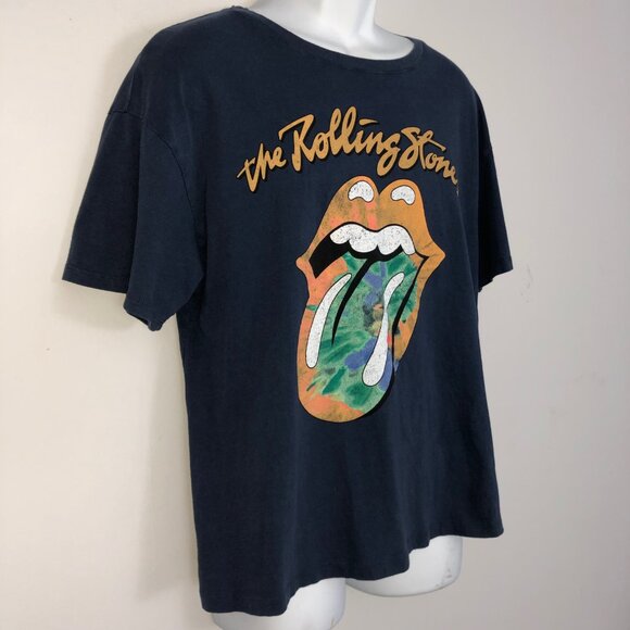 The Rolling Stones TShirt Mens L Blue Graphic 100% Cotton Short Sleeve Rock Band - Picture 3 of 7